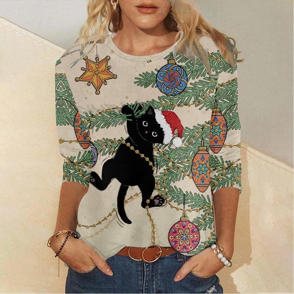 Spring and Autumn Round Neck Cat Pattern 3D Printed Top Fashionable Casual Long Sleeved Women s T-shirts 5XL
Spring and Autumn Round Neck Cat Pattern 3D Printed Top Fashionable Casual Long Sleeved Women s T-shirts 5XL