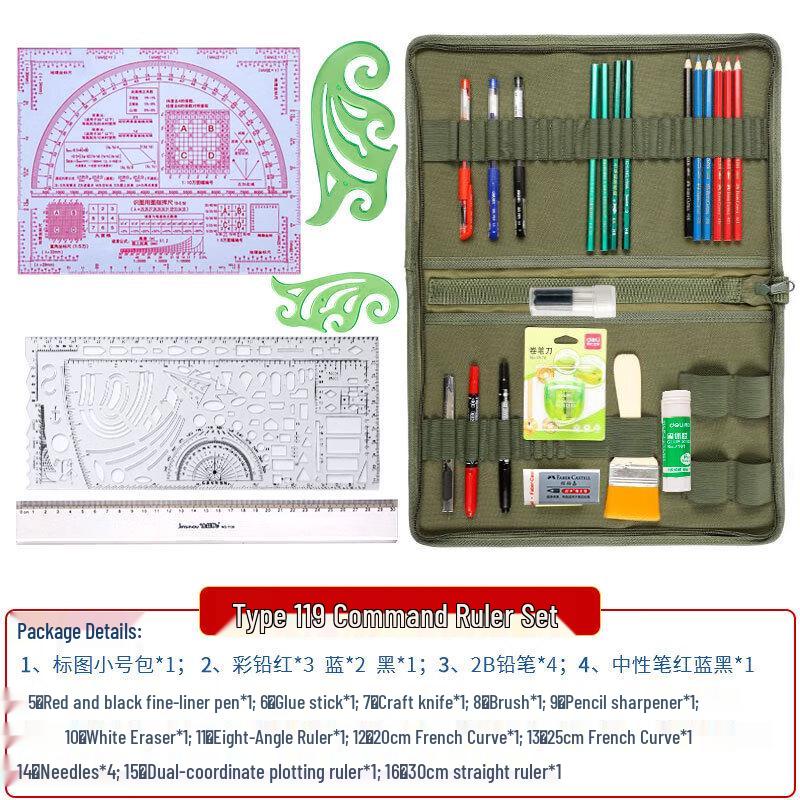 Professional Topographic Mapping & Command Ruler Set 119
Professional Topographic Mapping & Command Ruler Set 119