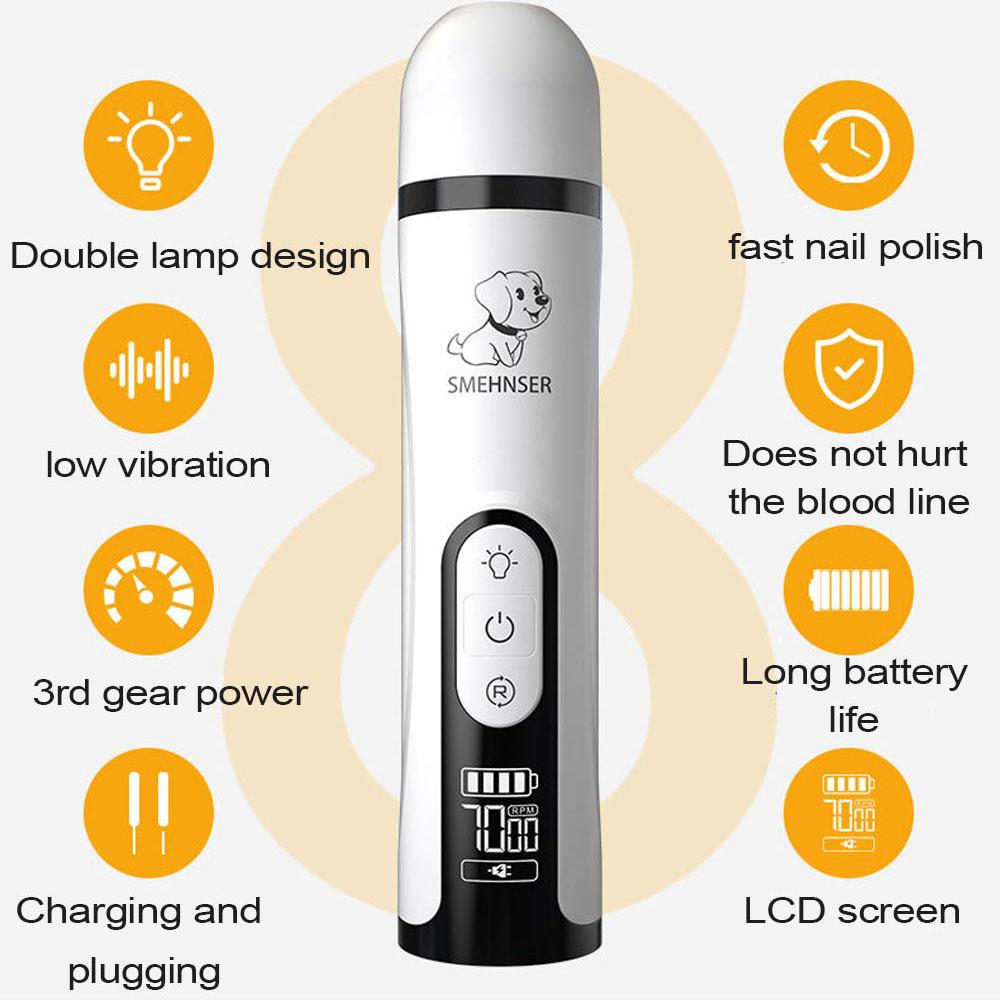 SMEHNSER M5 Electric Pet Nail Grinder LED Light Cat Dog Nail Clippers USB Rechargeable Paws Nail Cutter Trimmer Type A
SMEHNSER M5 Electric Pet Nail Grinder LED Light Cat Dog Nail Clippers USB Rechargeable Paws Nail Cutter Trimmer Type A
