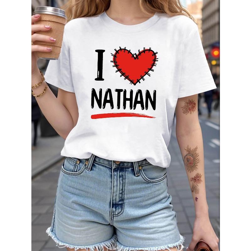 Plus Size, I Love NATHAN Graphic Print Plus Size Women s T-shirt, Short Sleeve Crew Neck Casual Top for Summer & Spring, Women s Clothing S белый
Plus Size, I Love NATHAN Graphic Print Plus Size Women s T-shirt, Short Sleeve Crew Neck Casual Top for Summer & Spring, Women s Clothing S белый