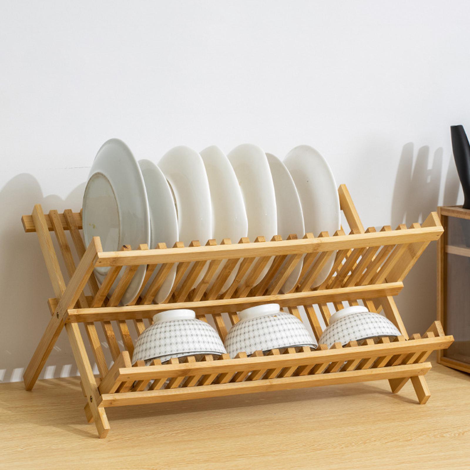 Folding Kitchen Dishes Drying Rack Bamboo Double Layer Draining Shelf for Counter Apartment Storage 16 Grids
Folding Kitchen Dishes Drying Rack Bamboo Double Layer Draining Shelf for Counter Apartment Storage 16 Grids