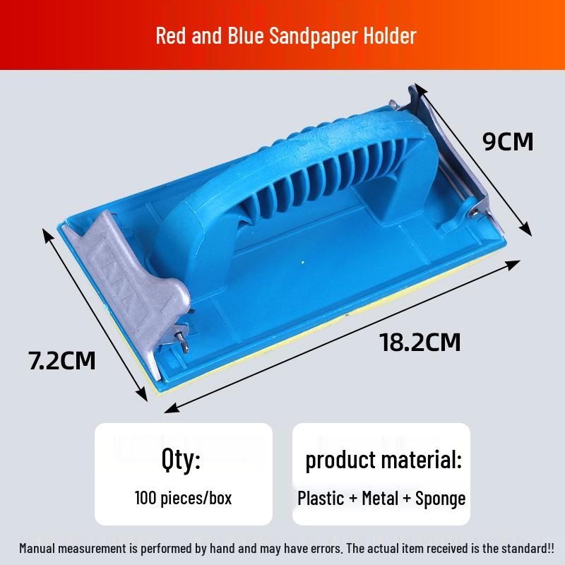 Red & Blue Sandpaper Holder: Compact, Convenient Tool for Household Sanding
Red & Blue Sandpaper Holder: Compact, Convenient Tool for Household Sanding