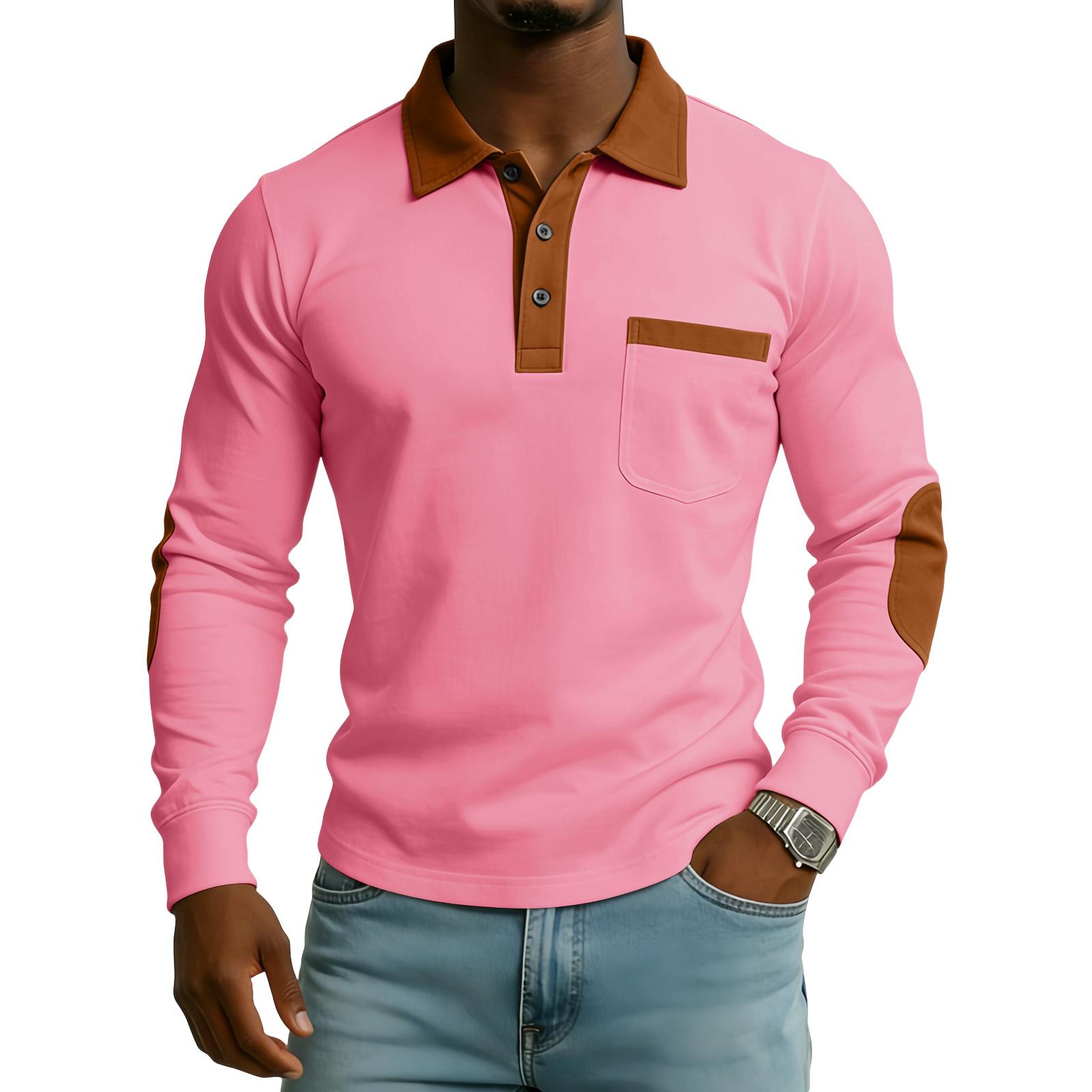 Men s Color-Blocked Button Lapel Pocket Long Sleeve Top Men s Casual Fashion Long Sleeve Top L рожевий
Men s Color-Blocked Button Lapel Pocket Long Sleeve Top Men s Casual Fashion Long Sleeve Top L рожевий