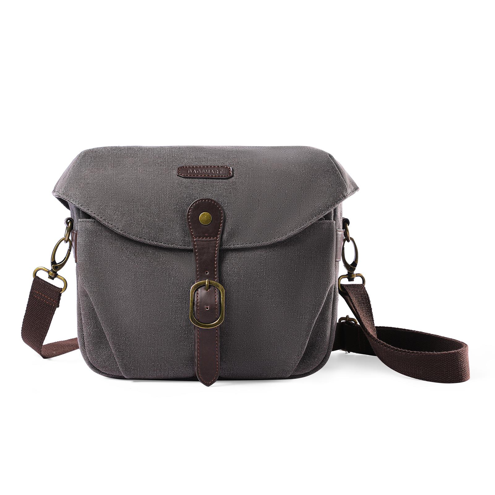 BAGSMART Mini Camera Bag SLR DSLR Canvas High Quality Camera Case Vintage Padded Camera Shoulder Bag with Rain Cover for Women сірий колір
BAGSMART Mini Camera Bag SLR DSLR Canvas High Quality Camera Case Vintage Padded Camera Shoulder Bag with Rain Cover for Women сірий колір