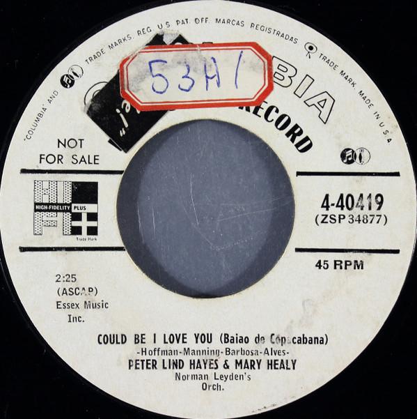 7inch Record PETER LIND HAYES & MARY HEALY - Could Be I Love You (Baiao De Copac 440419PROMO Columbia 1955 Canada Pop Used
7inch Record PETER LIND HAYES & MARY HEALY - Could Be I Love You (Baiao De Copac 440419PROMO Columbia 1955 Canada Pop Used