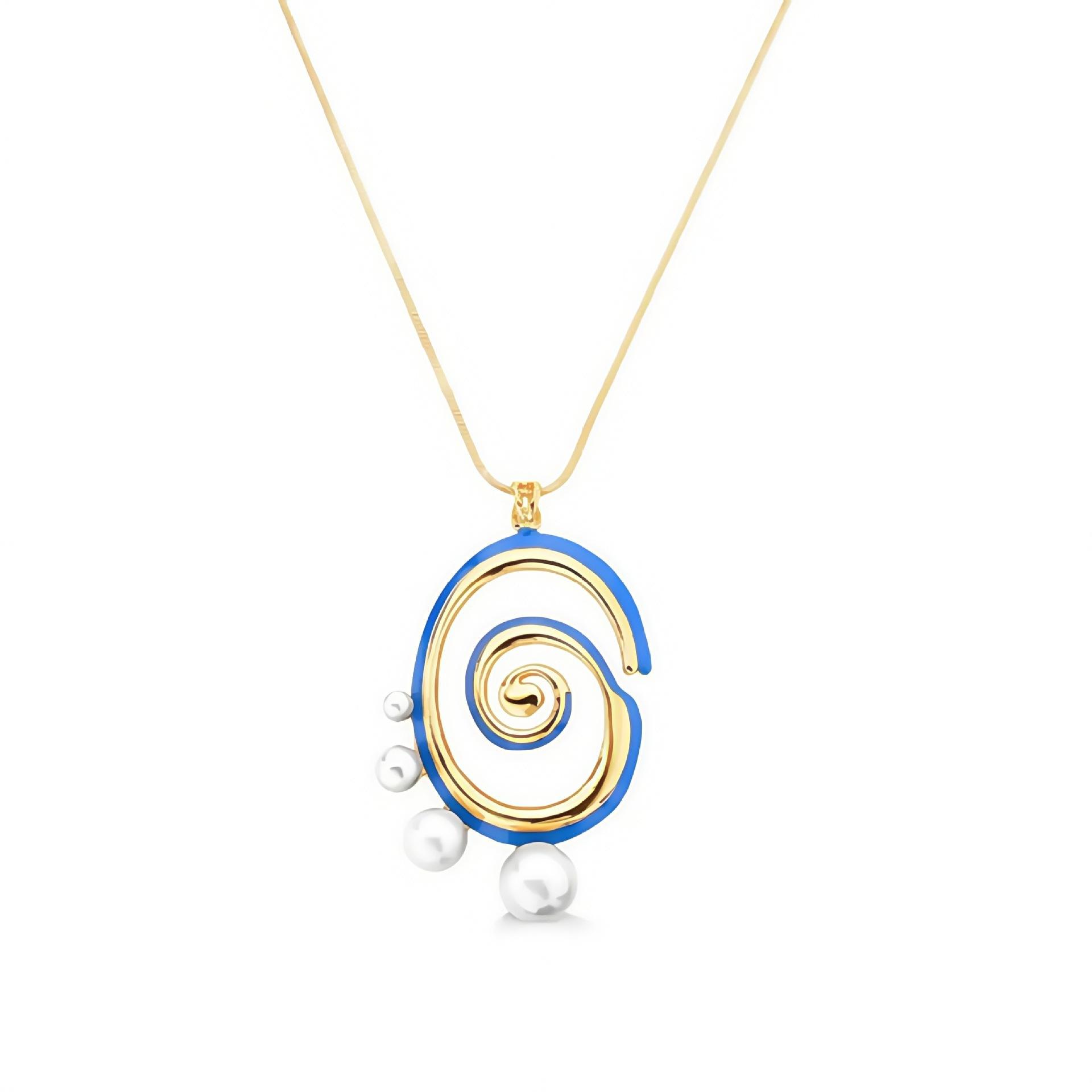 Spiral Necklace Pendant Irregular Pearl Simple Fashion Niche Literary Stainless Steel 18K синій
Spiral Necklace Pendant Irregular Pearl Simple Fashion Niche Literary Stainless Steel 18K синій