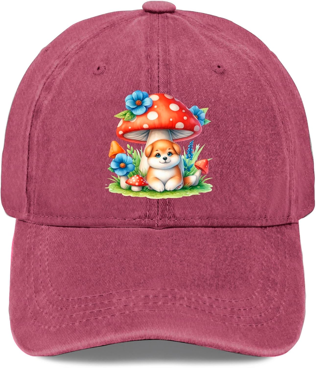 Cute Puppy and Mushroom Watercolor Print Washed Baseball Cap Adjustable Casual Sun Protection Adult Hat One Size
Cute Puppy and Mushroom Watercolor Print Washed Baseball Cap Adjustable Casual Sun Protection Adult Hat One Size