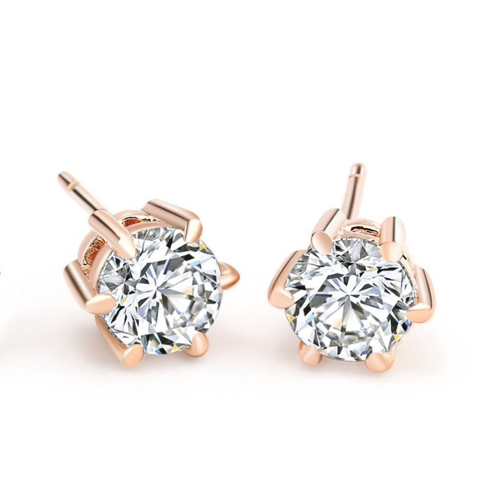 Silver Plated Copper Six Prong Fashion Stud Earrings for Women Elegant Jewelry Gift
Silver Plated Copper Six Prong Fashion Stud Earrings for Women Elegant Jewelry Gift