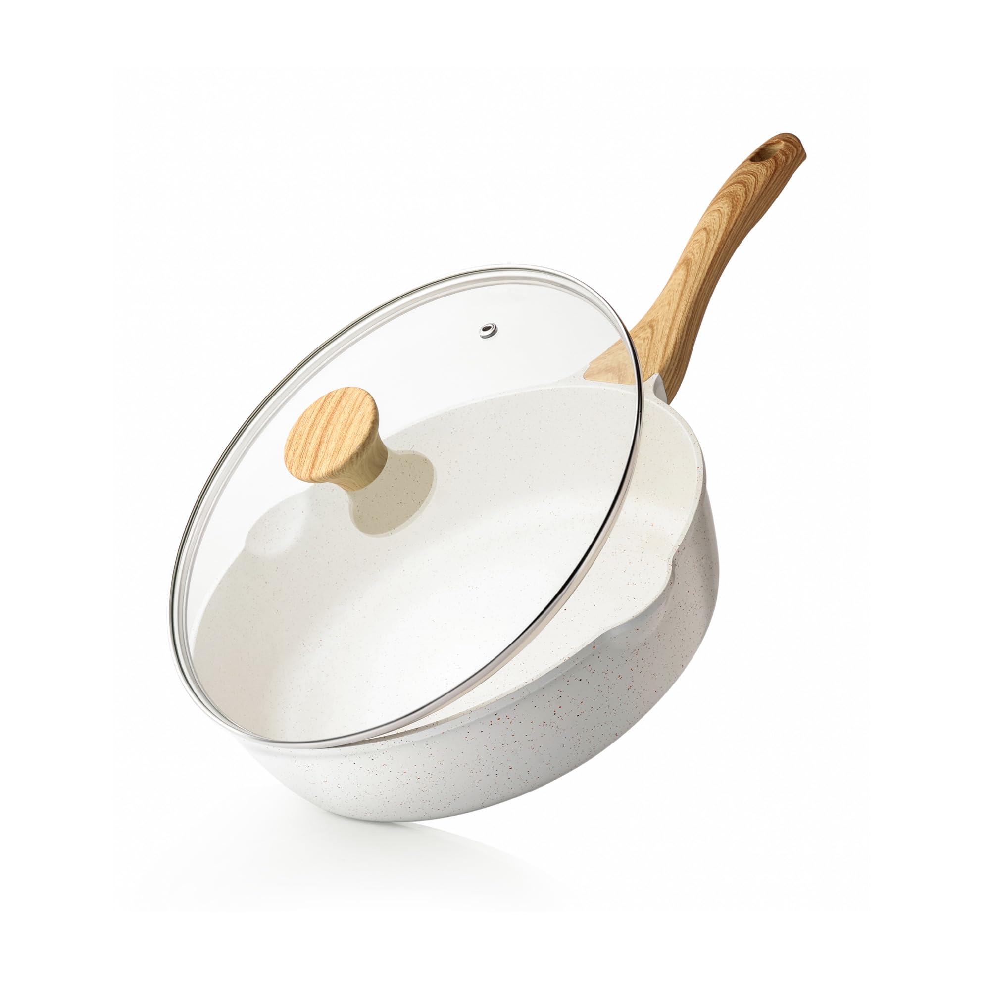 SENSARTE Deep Frying Pan, 28cm, with Lid, Marble Coat, Induction/Gas Compatible, Stir-Fry Pan, Non-Stick, Easy to Clean, Wok, Non-Stick, High Heat Eff
SENSARTE Deep Frying Pan, 28cm, with Lid, Marble Coat, Induction/Gas Compatible, Stir-Fry Pan, Non-Stick, Easy to Clean, Wok, Non-Stick, High Heat Eff