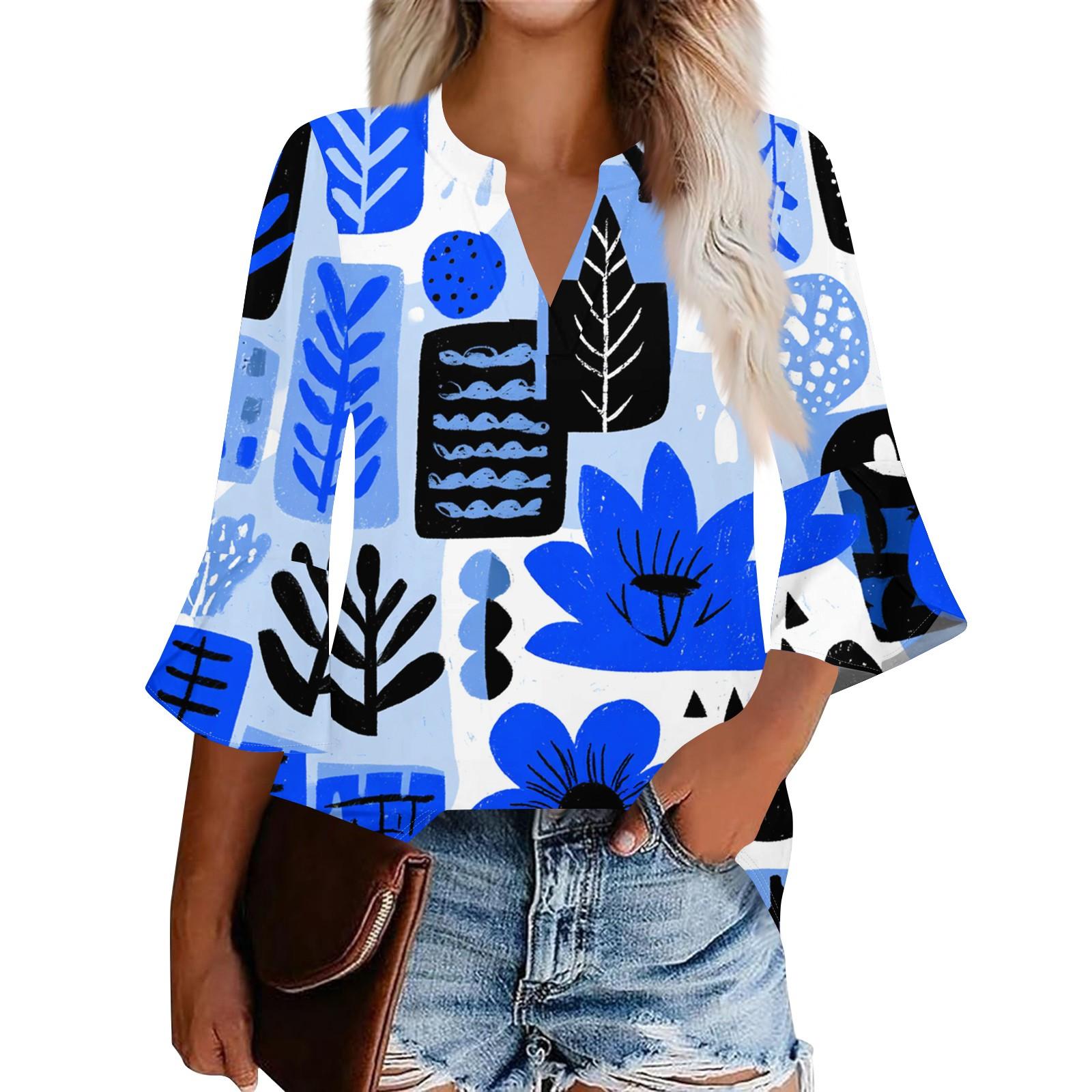 Women s Casual Fashion Floral Printed Cropped Sleeve Round Neck Top L синій
Women s Casual Fashion Floral Printed Cropped Sleeve Round Neck Top L синій