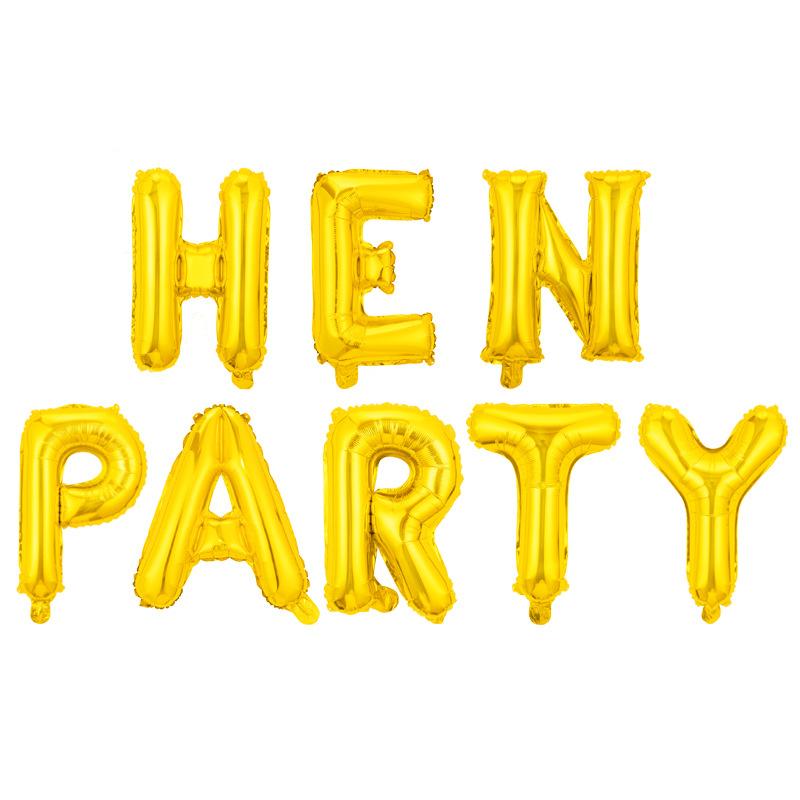 Bachelorette Party Decoration Balloon Hen Party Aluminum Film Balloon Set European And American Hen Party Gold HEN PARTY
Bachelorette Party Decoration Balloon Hen Party Aluminum Film Balloon Set European And American Hen Party Gold HEN PARTY