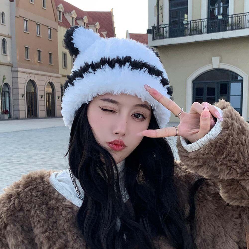 Korean Style Plush Bear Ear Beanies Cap Patchwork Winter Warm Hat Cat Ear Skullies Autumn/Winter чорний
Korean Style Plush Bear Ear Beanies Cap Patchwork Winter Warm Hat Cat Ear Skullies Autumn/Winter чорний