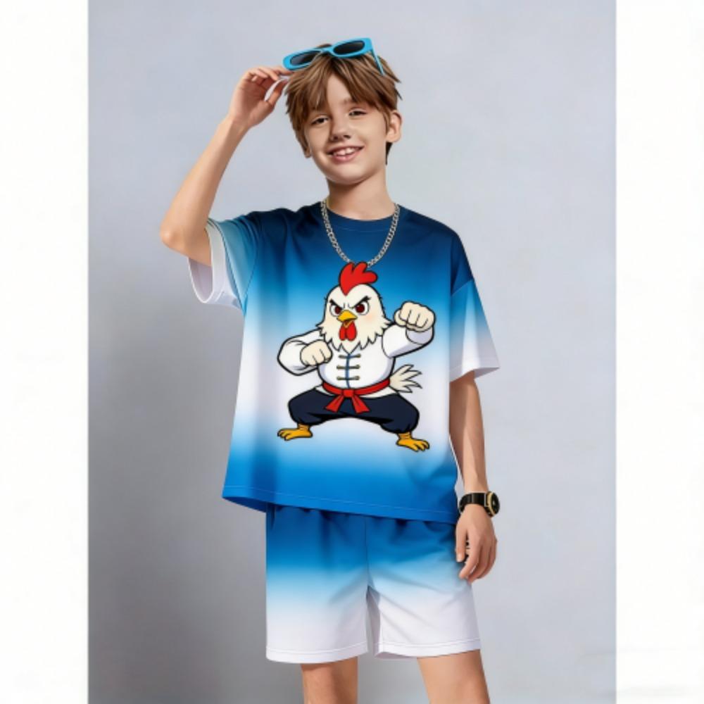 Men s Set Cartoon Kungfu Chicken Printed Men s T-shirt and Shorts 2 Piece Set Summer Casual Outdoor Men s and Women s Outfit XXS
Men s Set Cartoon Kungfu Chicken Printed Men s T-shirt and Shorts 2 Piece Set Summer Casual Outdoor Men s and Women s Outfit XXS