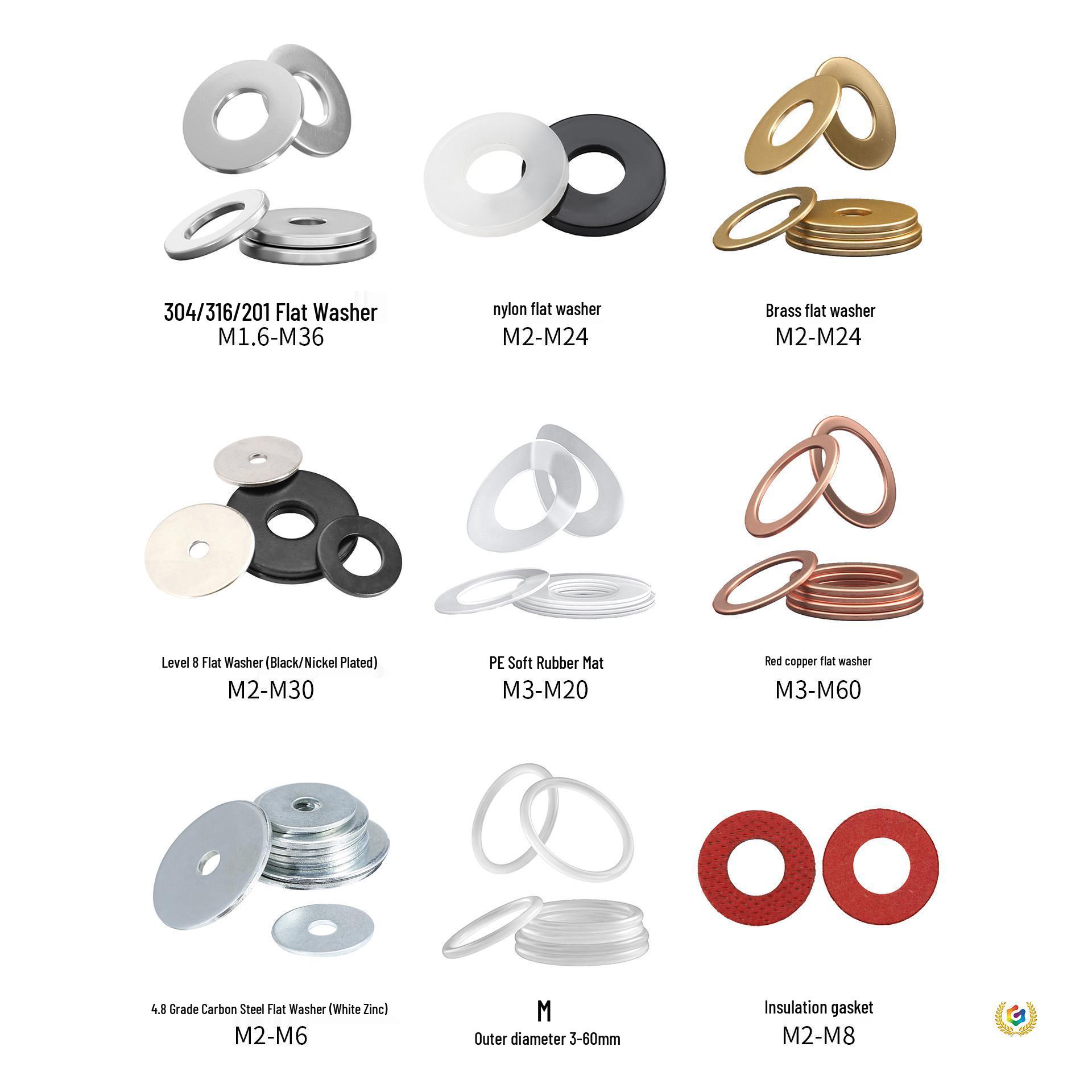304 Stainless Steel Flat Gasket and Screw Washer, Round, Enlarge/Thick, Sizes M2-M8 M6*10*0.5 (200 pcs)
304 Stainless Steel Flat Gasket and Screw Washer, Round, Enlarge/Thick, Sizes M2-M8 M6*10*0.5 (200 pcs)