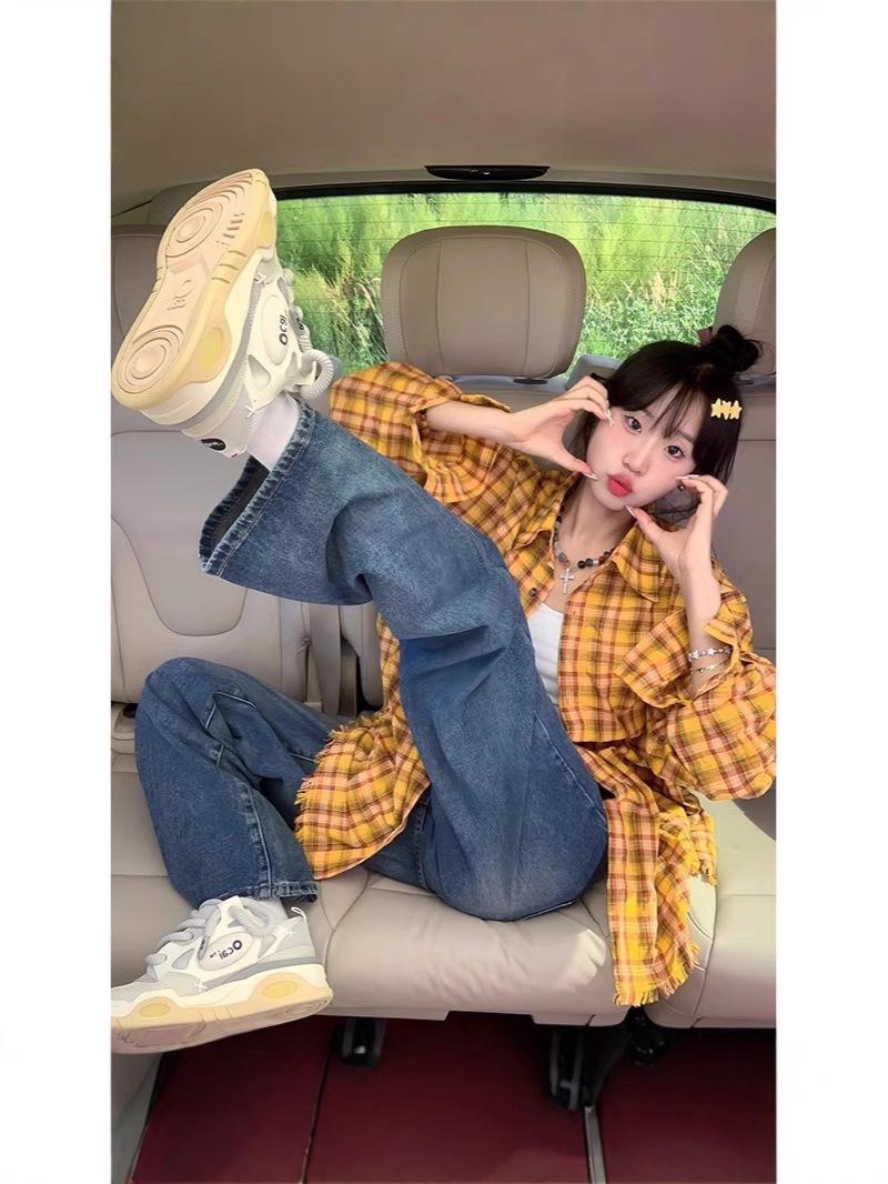 Women s Retro Yellow Plaid Tassel Cardigan – Long Sleeve, Lightweight Summer Sunscreen Jacket L
Women s Retro Yellow Plaid Tassel Cardigan – Long Sleeve, Lightweight Summer Sunscreen Jacket L