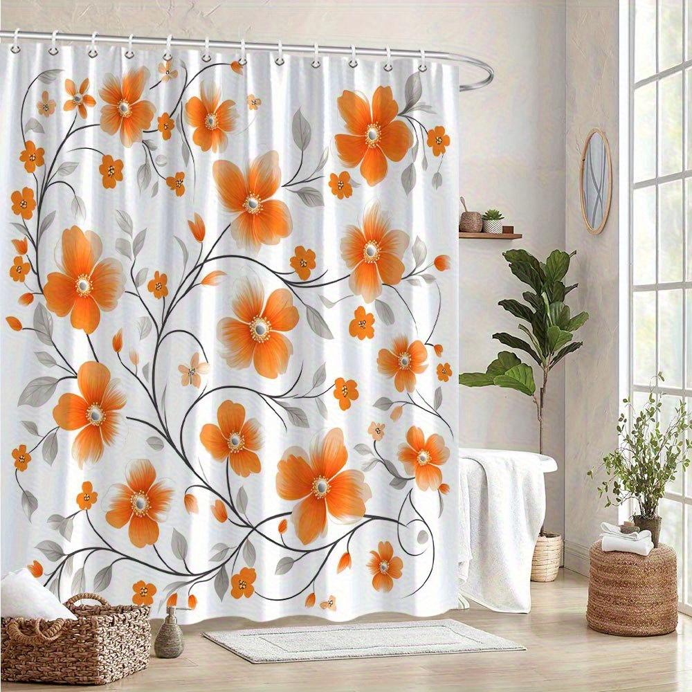 Gradient Floral And Grey Leaf Pattern Shower Curtain, Polyester Fabric, Machine Washable, Suitable For Bathroom Use. W60H190(CM)-1 Pcs
Gradient Floral And Grey Leaf Pattern Shower Curtain, Polyester Fabric, Machine Washable, Suitable For Bathroom Use. W60H190(CM)-1 Pcs