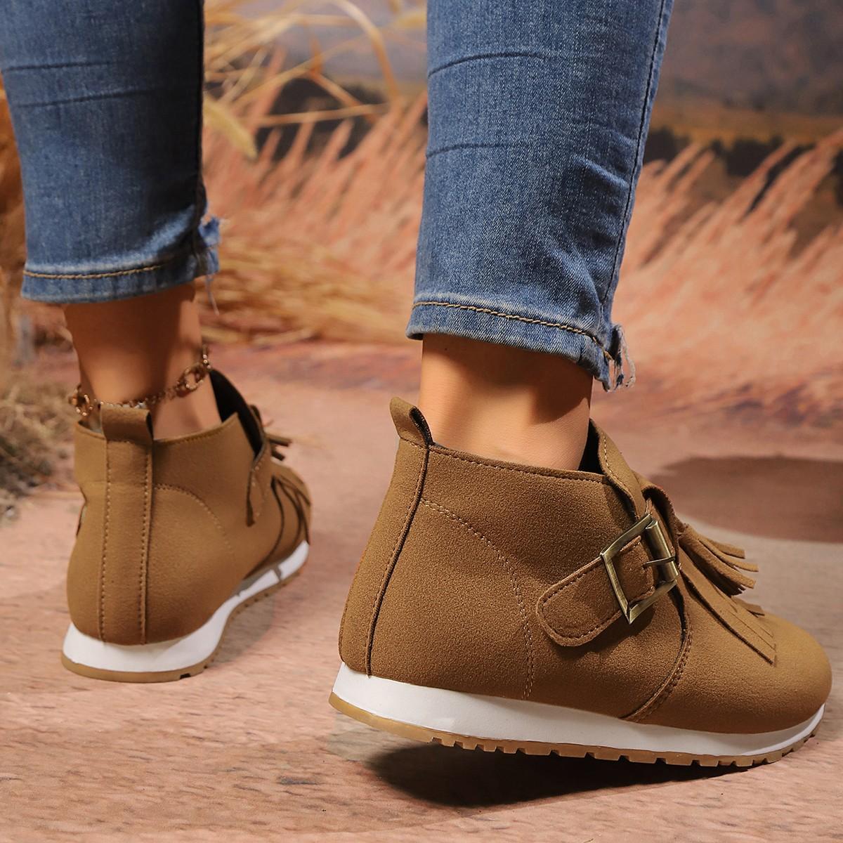 Tassel short boots for women s autumn and winter new style retro Zhuotian Martin boots for women 42 коричневий
Tassel short boots for women s autumn and winter new style retro Zhuotian Martin boots for women 42 коричневий