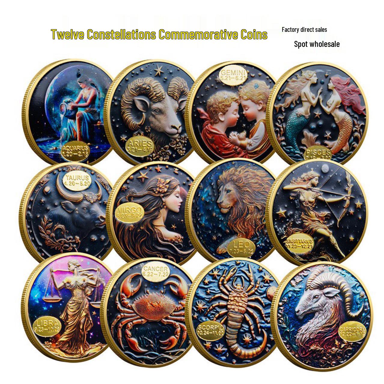 Twelve Constellations Sun and Moon Gods Lucky Coins - Antique Silver Commemorative Medals for Collectors Virgo
Twelve Constellations Sun and Moon Gods Lucky Coins - Antique Silver Commemorative Medals for Collectors Virgo