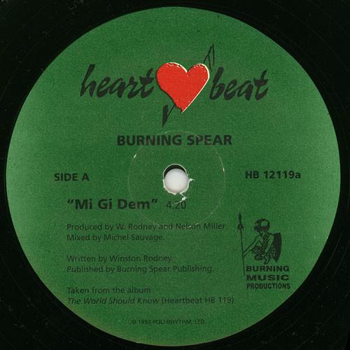 12inch Record BURNING SPEAR - Mi Gi Dem HB12119A Heartbeat Recor 1993 US ObiReggae, Ska & Dub Used
12inch Record BURNING SPEAR - Mi Gi Dem HB12119A Heartbeat Recor 1993 US ObiReggae, Ska & Dub Used