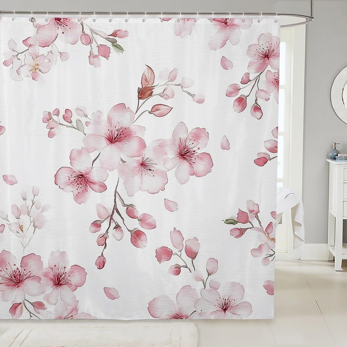 Sakura Bathroom Curtain,Japanese Style Shower Curtain,Oil Art Cherry Blossoms Waterproof Bath Curtains,Garden Wildlife Bathroom W60H190(CM)-1 Pcs
Sakura Bathroom Curtain,Japanese Style Shower Curtain,Oil Art Cherry Blossoms Waterproof Bath Curtains,Garden Wildlife Bathroom W60H190(CM)-1 Pcs