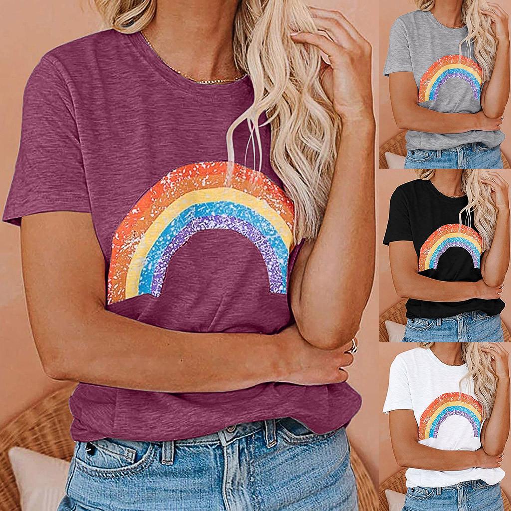 Women Fashion Casual Print Short Sleeve Loose Tops T-shirt Blouse
Women Fashion Casual Print Short Sleeve Loose Tops T-shirt Blouse