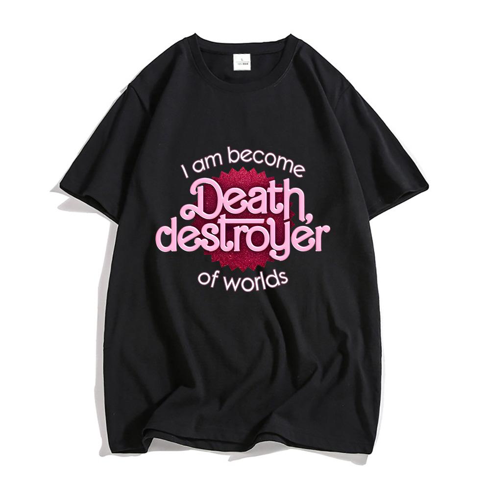 I Am Become Death Destroyer Barbenheimer Ярко-розовая футболка с изображением Барби, мужская футболка из 100% хлопка, модная уличная одежда, футболка с графическим принтом
I Am Become Death Destroyer Barbenheimer Ярко-розовая футболка с изображением Барби, мужская футболка из 100% хлопка, модная уличная одежда, футболка с графическим принтом