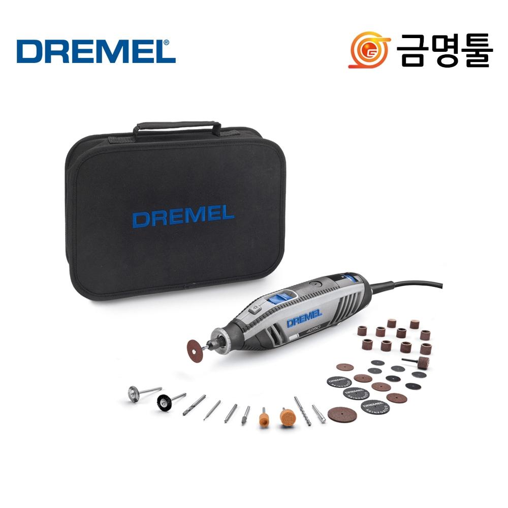 Набор вращающихся инструментов Dremel 4250 35, 175 Вт, регулятор скорости, 35 предметов, мягкая сумка с принадлежностями 
Набор вращающихся инструментов Dremel 4250 35, 175 Вт, регулятор скорости, 35 предметов, мягкая сумка с принадлежностями