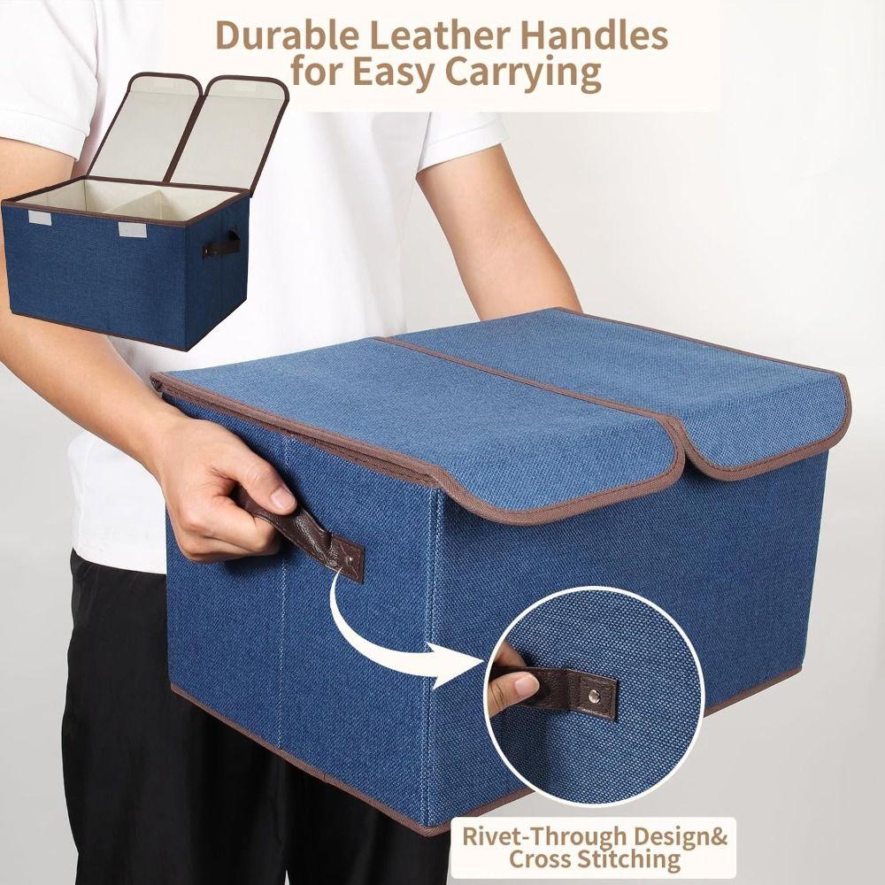 Large Capacity Fabric Storage Box with Double-Lid Home Storage Organizer for Home Closet Office бежевий
Large Capacity Fabric Storage Box with Double-Lid Home Storage Organizer for Home Closet Office бежевий