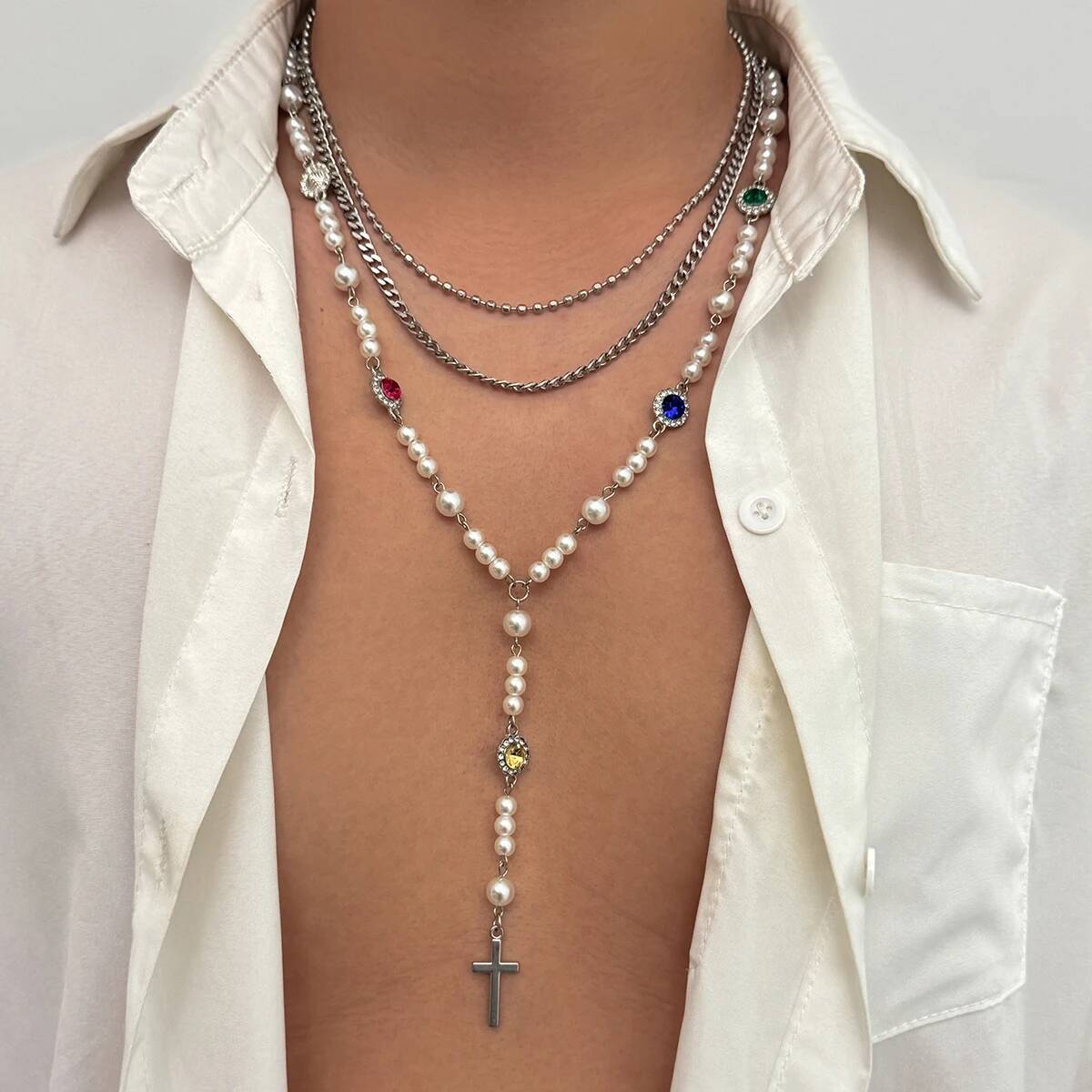 Ingemark 3Pcs/Set Hip Hop Stainless Steel Chain Necklace for Men Women Goth Cross Pendant Choker Grunge Neck Jewelry Steampunk
Ingemark 3Pcs/Set Hip Hop Stainless Steel Chain Necklace for Men Women Goth Cross Pendant Choker Grunge Neck Jewelry Steampunk
