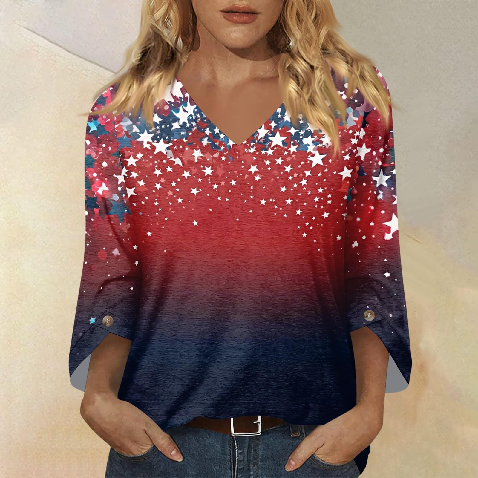 Women’s Casual V Neck Three Quarter Sleeve T Shirt Top with Glitter Print Loose Fit for Everyday and Holiday Wear XXL
Women’s Casual V Neck Three Quarter Sleeve T Shirt Top with Glitter Print Loose Fit for Everyday and Holiday Wear XXL