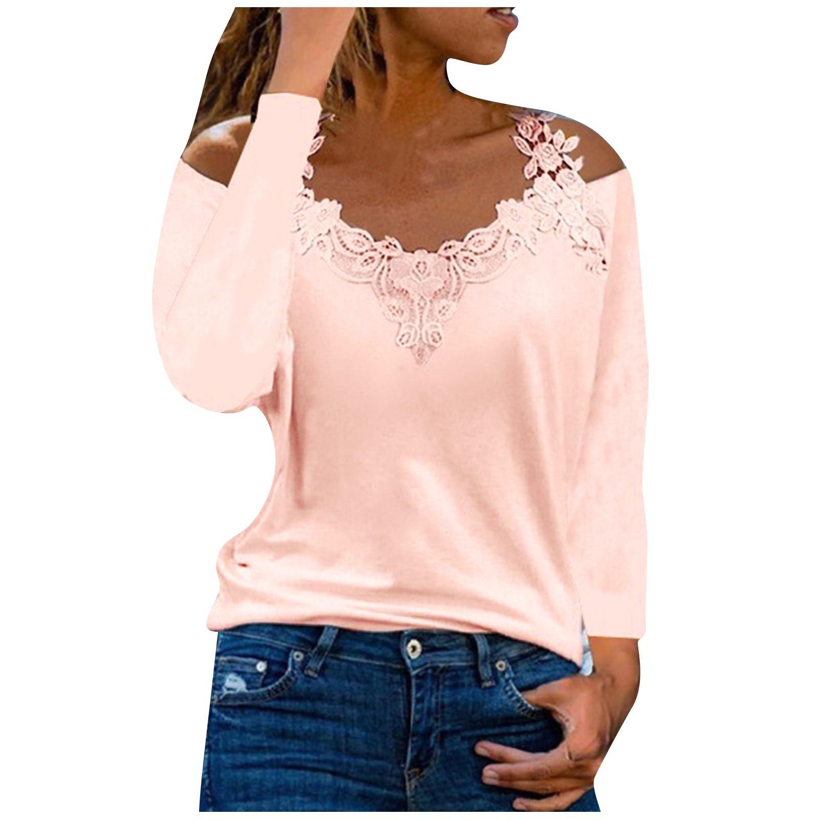(SU)Женские футболки с открытыми плечами, модные повседневные кружевные топы с длинным рукавом и v-образным вырезом, свободная футболка-туника, сексуальные блузки
(SU)Женские футболки с открытыми плечами, модные повседневные кружевные топы с длинным рукавом и v-образным вырезом, свободная футболка-туника, сексуальные блузки