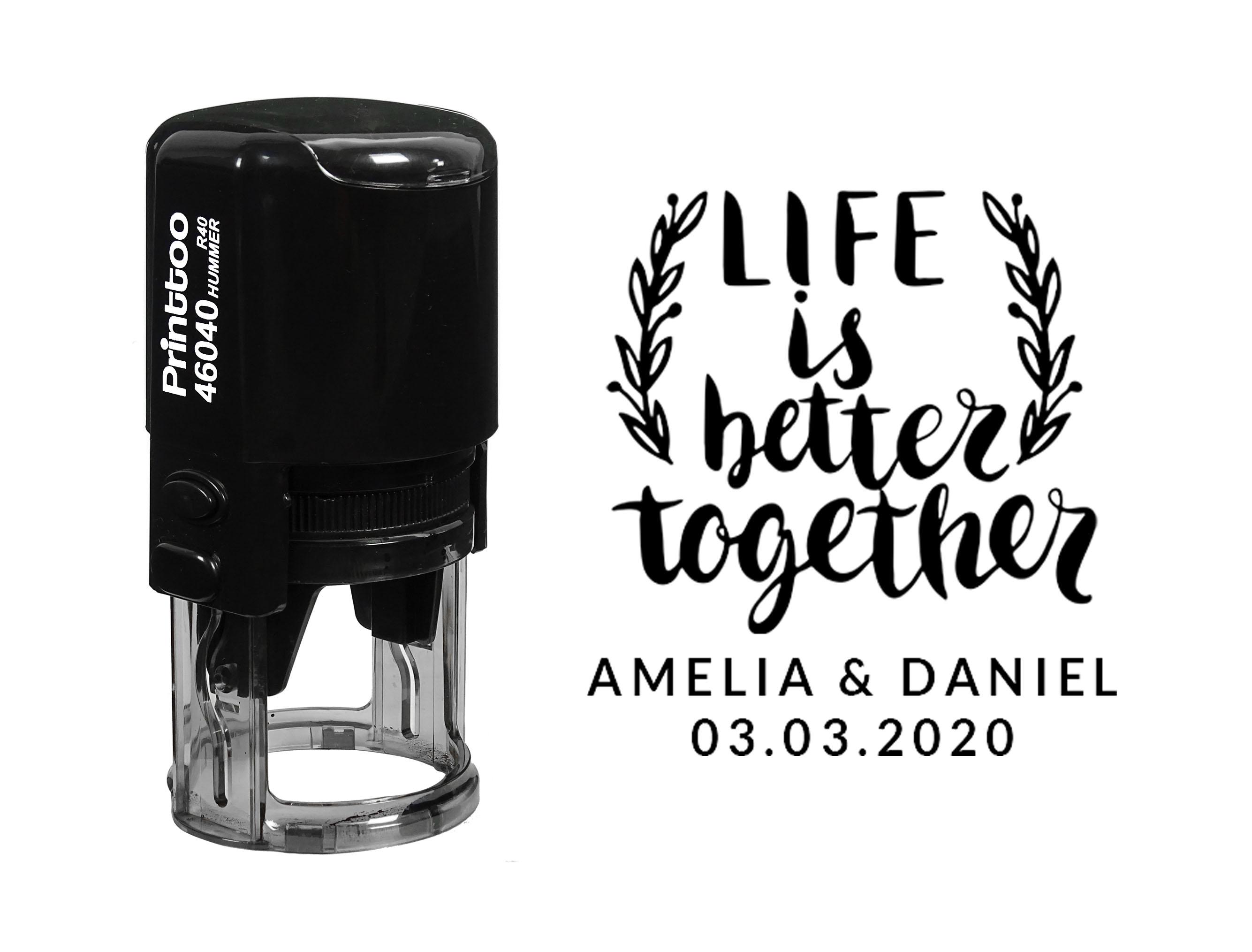 Printtoo PersonalizedA Black Self Inking Wedding Favor Life Is Better Together Heavy Duty Stamp CustomA RubberA Stamper-40 40 mm Diameter чёрный
Printtoo PersonalizedA Black Self Inking Wedding Favor Life Is Better Together Heavy Duty Stamp CustomA RubberA Stamper-40 40 mm Diameter чёрный