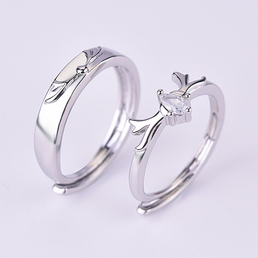 925 Silver Plated Minimalist Deer Ring for Women Fashion Simple Couple Rings Unique Jewelry Gift Adjustable
925 Silver Plated Minimalist Deer Ring for Women Fashion Simple Couple Rings Unique Jewelry Gift Adjustable