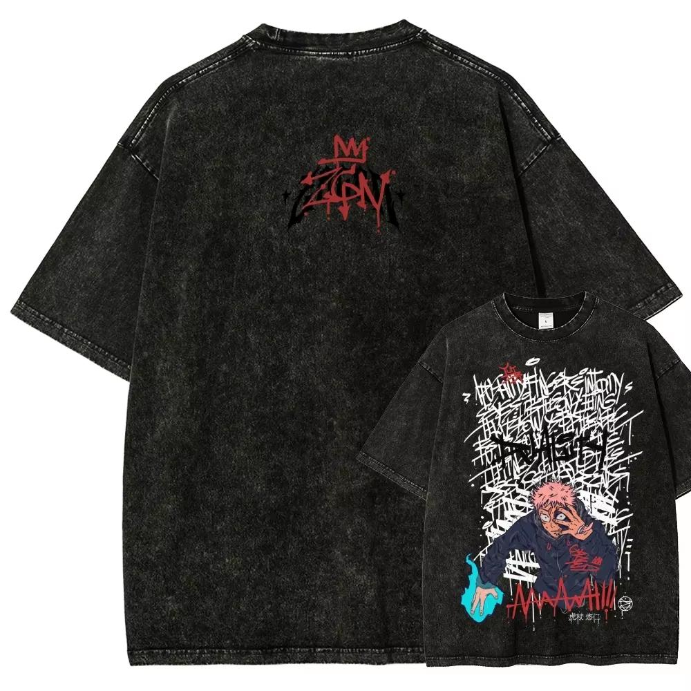 Yuji Itadori Tshirt Jujutsu Kaisen Graffiti Shout Tee Vintage Washed Retro Anime Harajuku Streetwear Men Clothing new Top XL
Yuji Itadori Tshirt Jujutsu Kaisen Graffiti Shout Tee Vintage Washed Retro Anime Harajuku Streetwear Men Clothing new Top XL