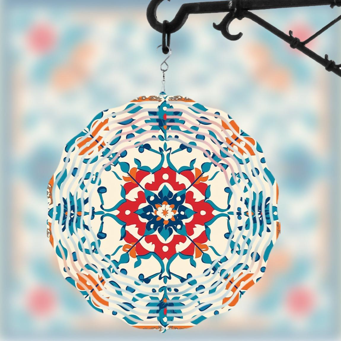 10 Inch Bohemian Wind Chime with Vibrant Floral Geometric Design Durable Metal Outdoor Decor Rotating Hook Perfect for 01A
10 Inch Bohemian Wind Chime with Vibrant Floral Geometric Design Durable Metal Outdoor Decor Rotating Hook Perfect for 01A