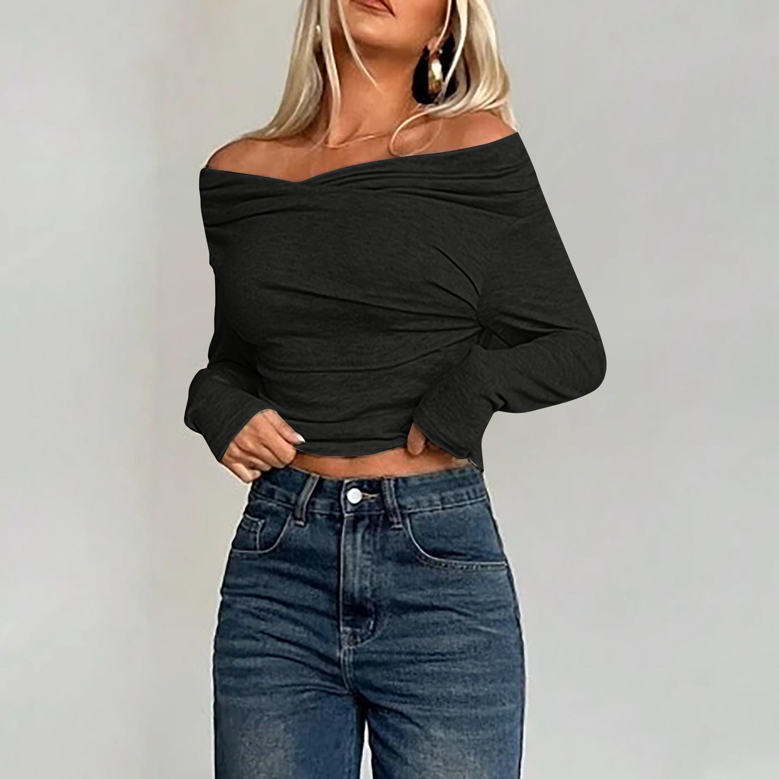 Женские рубашки с длинным рукавом, модные модели с открытыми плечами, укороченные топы, многослойные, облегающие топы XL чёрный
Женские рубашки с длинным рукавом, модные модели с открытыми плечами, укороченные топы, многослойные, облегающие топы XL чёрный