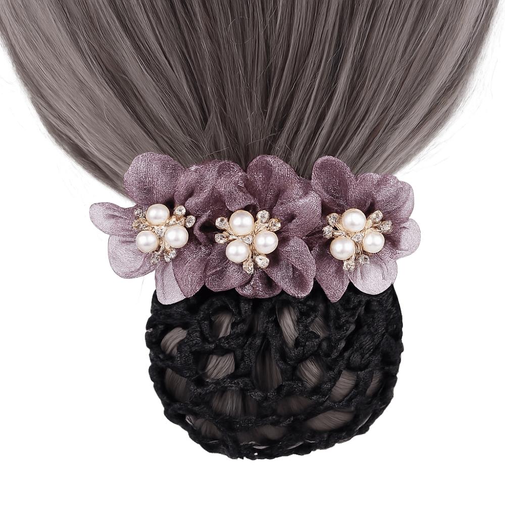 Elegant Imitation Pearl Delicate Flower Hair Net Dual-Use Cloth Cover Net Spring Clips Ornament Colorful Bun Net Snood Korean
Elegant Imitation Pearl Delicate Flower Hair Net Dual-Use Cloth Cover Net Spring Clips Ornament Colorful Bun Net Snood Korean