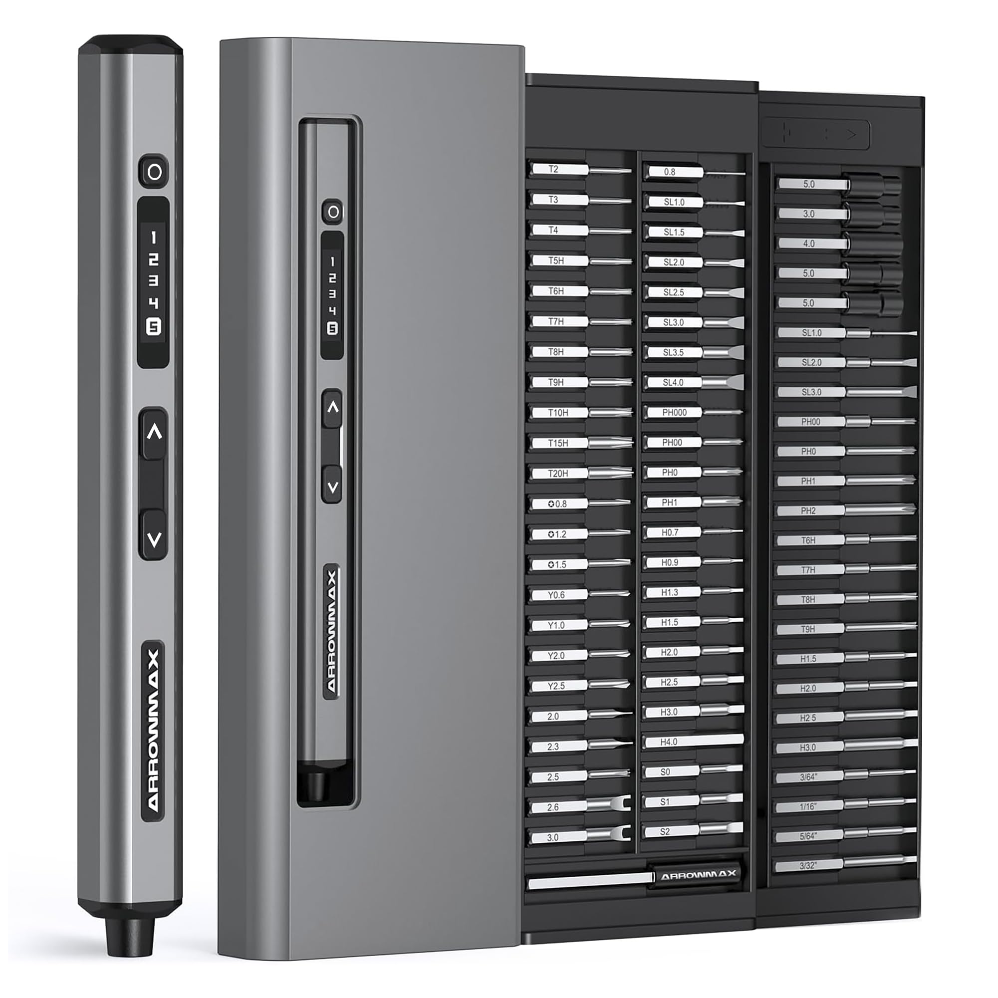 ARROWMAX Electric Mini Power Screwdriver Set with 70 Magnetic 5 Torque Red IF Rechargeable Small Cordless Screwdriver for Phones and DIY Screwdriver, серый
ARROWMAX Electric Mini Power Screwdriver Set with 70 Magnetic 5 Torque Red IF Rechargeable Small Cordless Screwdriver for Phones and DIY Screwdriver, серый