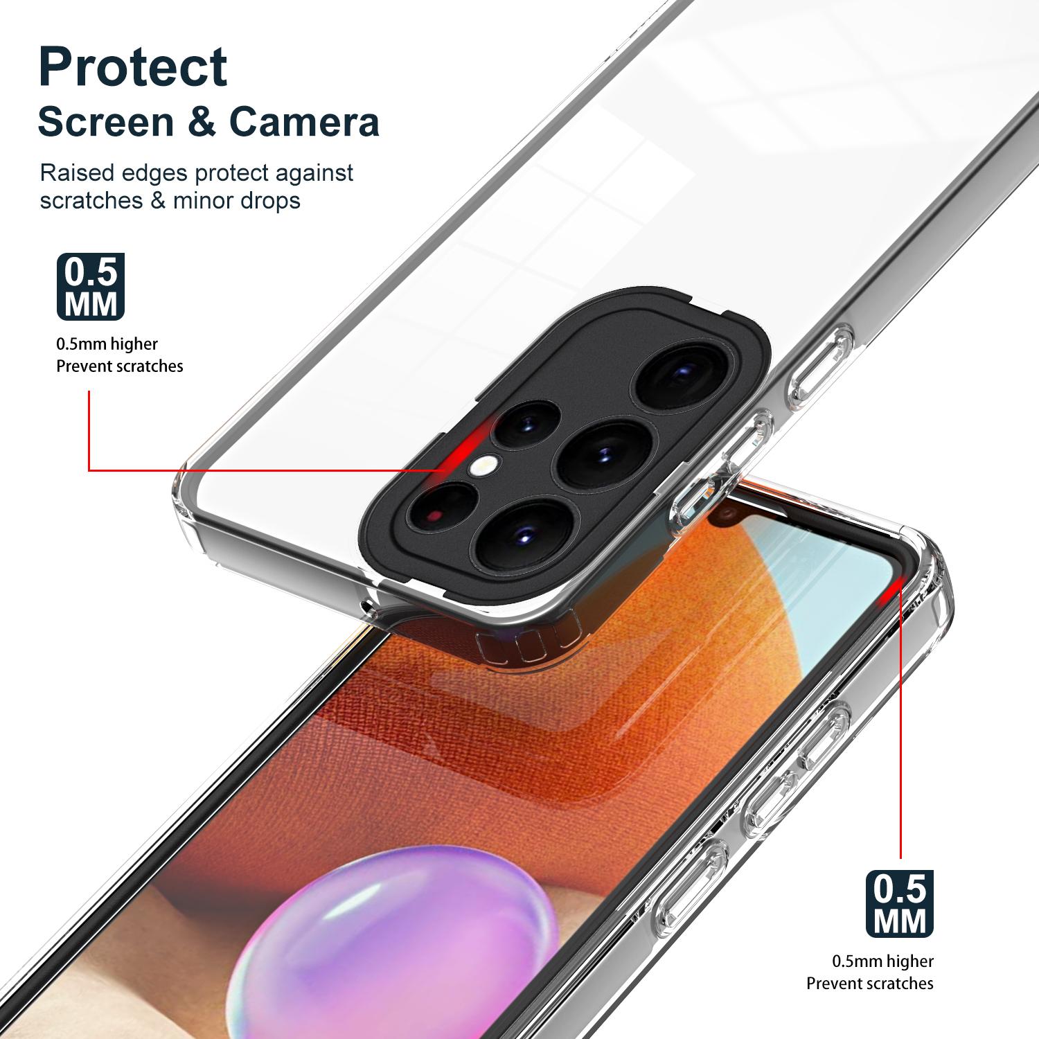 For Samsung Galaxy S23 Ultra 3-in-1 Transparent Phone Cover Anti-drop TPU Backplate+PC Frame+PC Camera Ring Phone Hybrid Case Black
For Samsung Galaxy S23 Ultra 3-in-1 Transparent Phone Cover Anti-drop TPU Backplate+PC Frame+PC Camera Ring Phone Hybrid Case Black