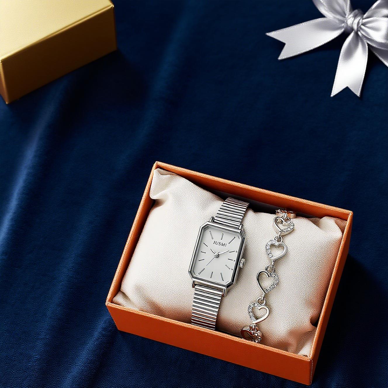 Fashionable Compact Square Dial Alloy Strap Women s Quartz Watch Heart Diamond Bracelet 2 Piece Set for Thanksgiving Christmas G белый
Fashionable Compact Square Dial Alloy Strap Women s Quartz Watch Heart Diamond Bracelet 2 Piece Set for Thanksgiving Christmas G белый