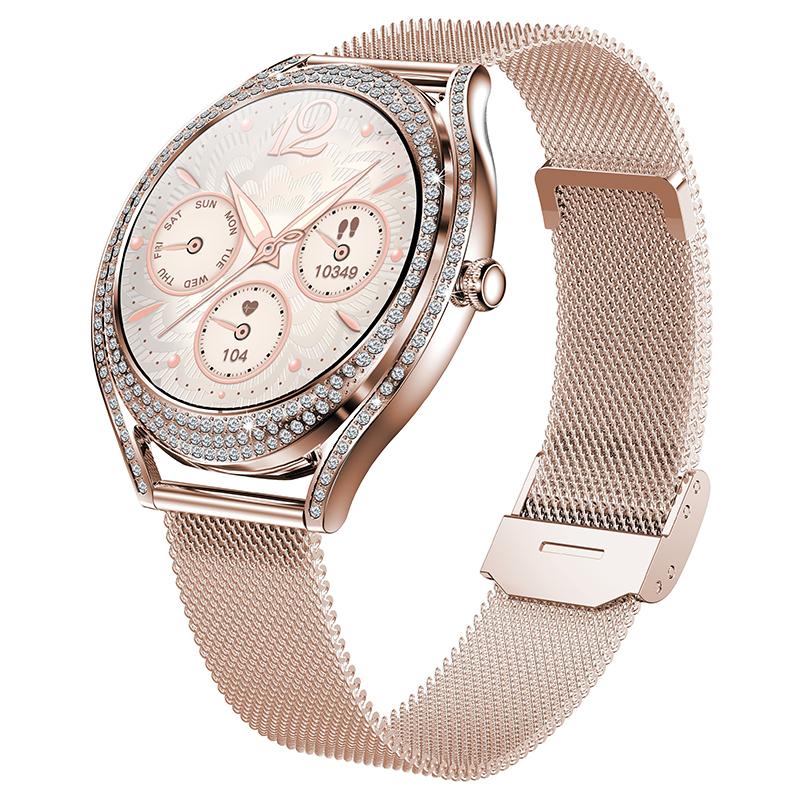 V66 1.28 Inch Sports Bracelet Women Heart Rate Monitor Smart Watch with Zircon Decor, Steel Strap
V66 1.28 Inch Sports Bracelet Women Heart Rate Monitor Smart Watch with Zircon Decor, Steel Strap