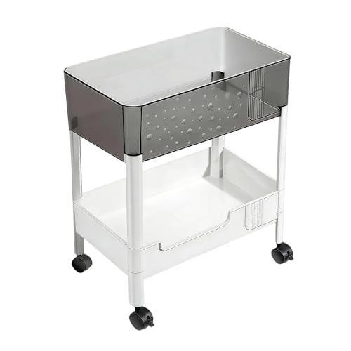 LiWNYRK 2-Tier Rolling Cart with Casters for Under-Desk Storage, Kitchen Cart with Large Capacity and 12cm Deep Basket, Space-Saving, Mobile Mini Roll
LiWNYRK 2-Tier Rolling Cart with Casters for Under-Desk Storage, Kitchen Cart with Large Capacity and 12cm Deep Basket, Space-Saving, Mobile Mini Roll