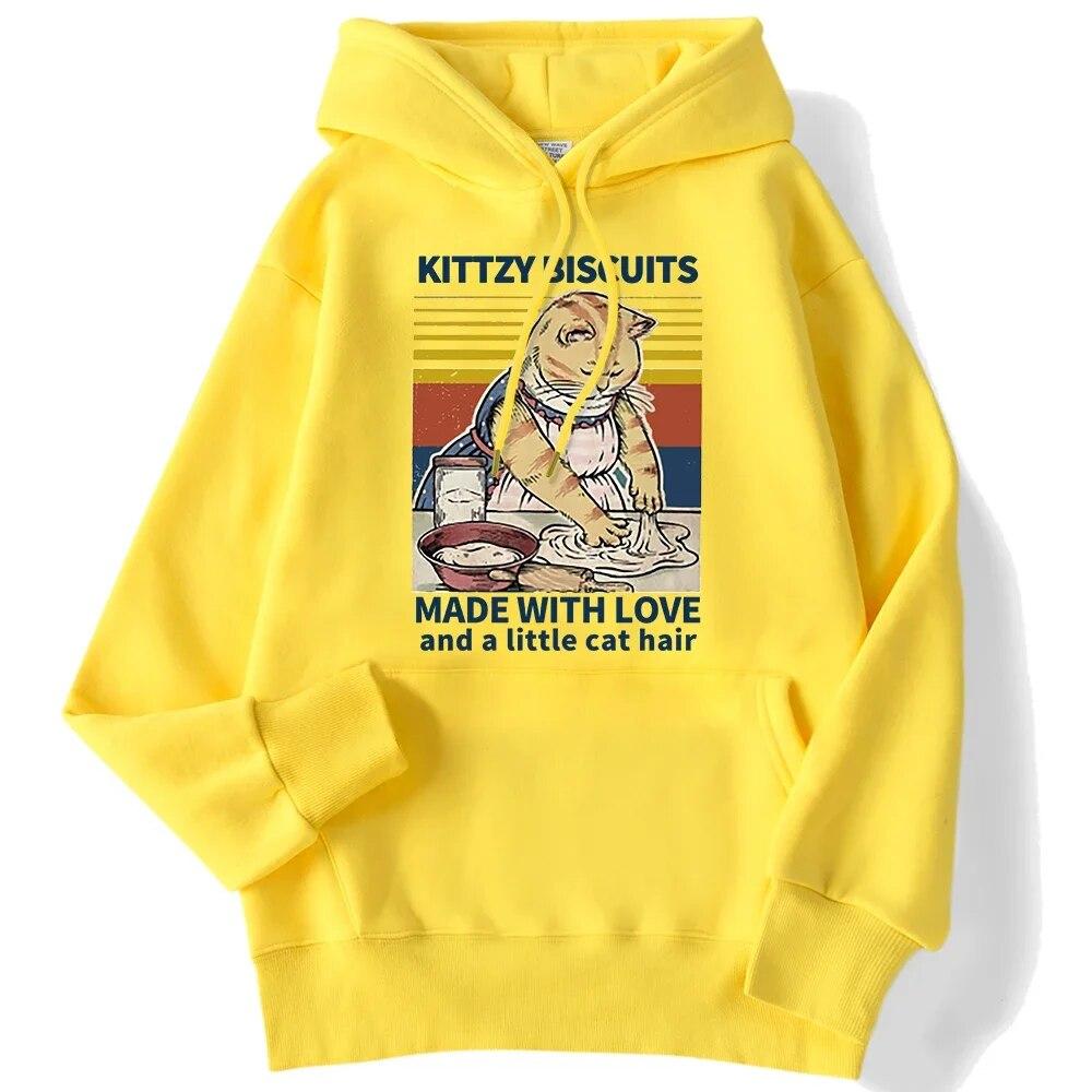 Женская толстовка с капюшоном Kittzy Biscuits Made With Love And A Little Cat Hair, пуловер с принтом, мягкий удобный свитшот, женская одежда XL
Женская толстовка с капюшоном Kittzy Biscuits Made With Love And A Little Cat Hair, пуловер с принтом, мягкий удобный свитшот, женская одежда XL