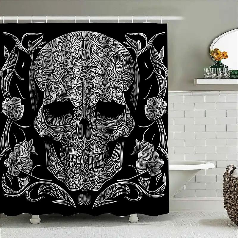 Tuniu Black Skull Floral Pattern Waterproof Bathroom Curtain Gothic Decor Room Divider Art Design W60H190(CM)-1 Pcs
Tuniu Black Skull Floral Pattern Waterproof Bathroom Curtain Gothic Decor Room Divider Art Design W60H190(CM)-1 Pcs