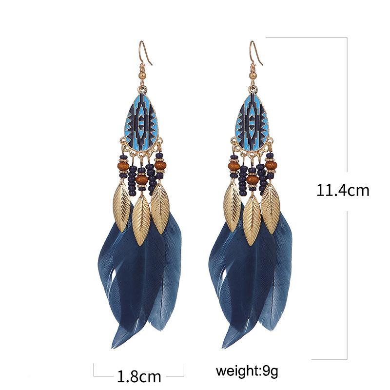 Wholesale Feather Tassel Drop Dangle Earrings For Women Bohemian Colorful Enamel Geometric Long Earrings Beads Handmade Zircon темно-синього кольору
Wholesale Feather Tassel Drop Dangle Earrings For Women Bohemian Colorful Enamel Geometric Long Earrings Beads Handmade Zircon темно-синього кольору