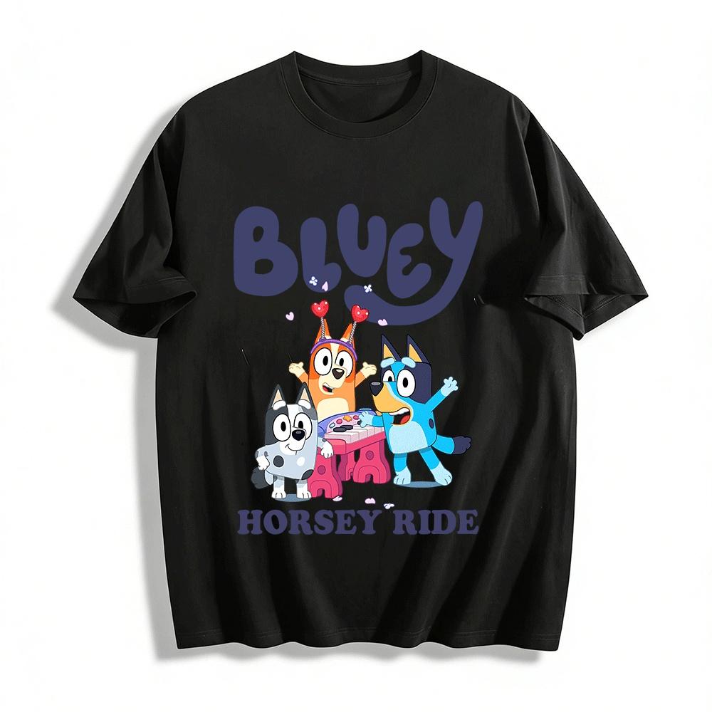 Bluey Horsey Ride Cartoon Print Kids Casual Short Sleeve Tee Pure cotton T-shirt XXS
Bluey Horsey Ride Cartoon Print Kids Casual Short Sleeve Tee Pure cotton T-shirt XXS