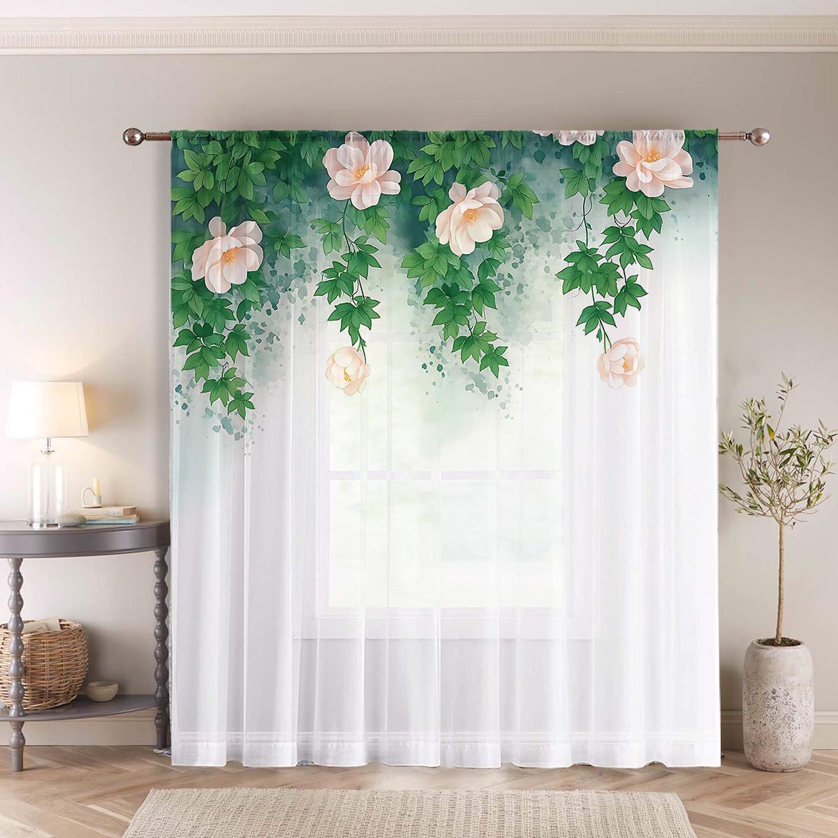 Fresh Forest Style One Piece Vine Floral Window Curtain Decorative Screen Living Room Bedroom With Rod Pocket Polyester Perfect For Area W100*H70(CM)-Rod Pocket&2PCS
Fresh Forest Style One Piece Vine Floral Window Curtain Decorative Screen Living Room Bedroom With Rod Pocket Polyester Perfect For Area W100*H70(CM)-Rod Pocket&2PCS