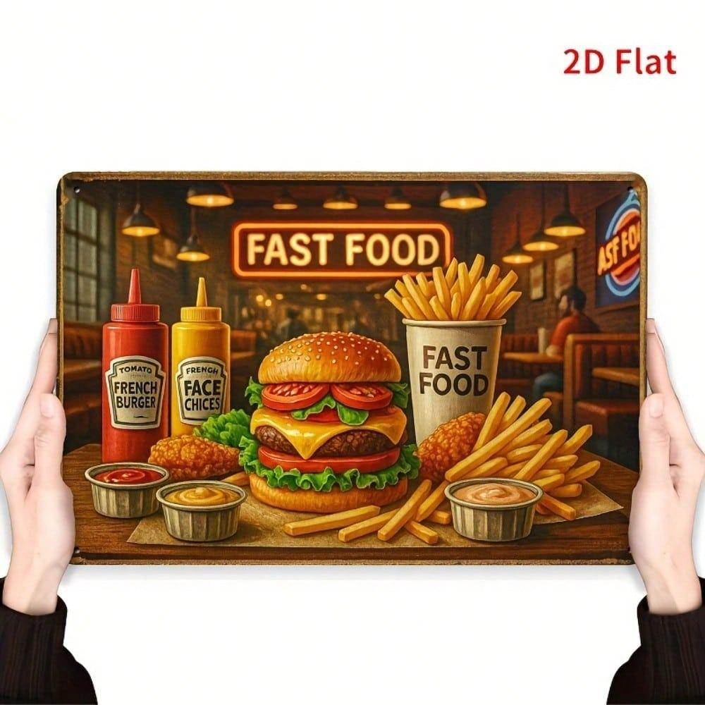 Metal Wall Art Retro Fast Food Sign, Tin Poster 8x12 Inch for Kitchen Bar Cafe
Metal Wall Art Retro Fast Food Sign, Tin Poster 8x12 Inch for Kitchen Bar Cafe