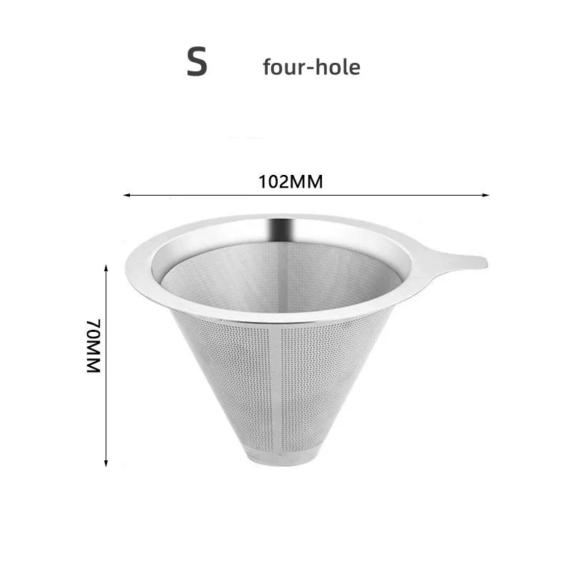304 Stainless Steel Coffee Filter Reusable Double Layer Tea Coffee Drip Filter Ware with Insulated Handle Coffee Making Tool
304 Stainless Steel Coffee Filter Reusable Double Layer Tea Coffee Drip Filter Ware with Insulated Handle Coffee Making Tool
