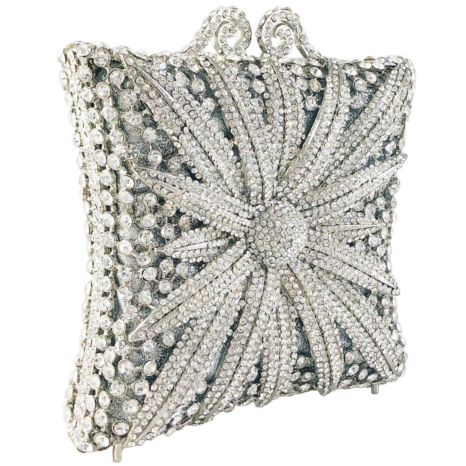 Boutique De FGG Women Silver Flower Evening Bag and Clutches Formal Party Crystal Clutch Purse Bridal Wedding Rhinestone Handbag Mini Size
Boutique De FGG Women Silver Flower Evening Bag and Clutches Formal Party Crystal Clutch Purse Bridal Wedding Rhinestone Handbag Mini Size